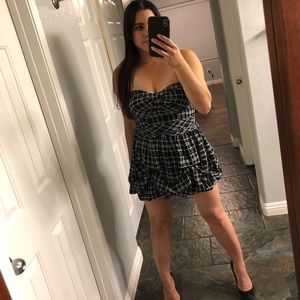 GUESS Black & White Plaid Party Dress